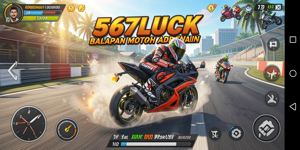 Gambaran gameplay seru balapan motor di 567LUCK.