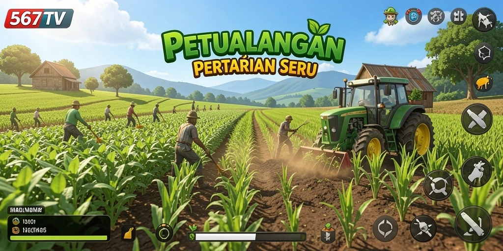 Gameplay menyenangkan di 567TV dengan kebun yang rimbun dan hewan lucu.