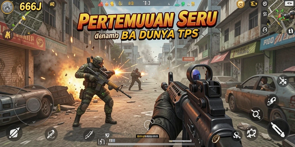 Tampilan gameplay seru dan menegangkan di 666J dengan aksi tembak-menembak yang intens.