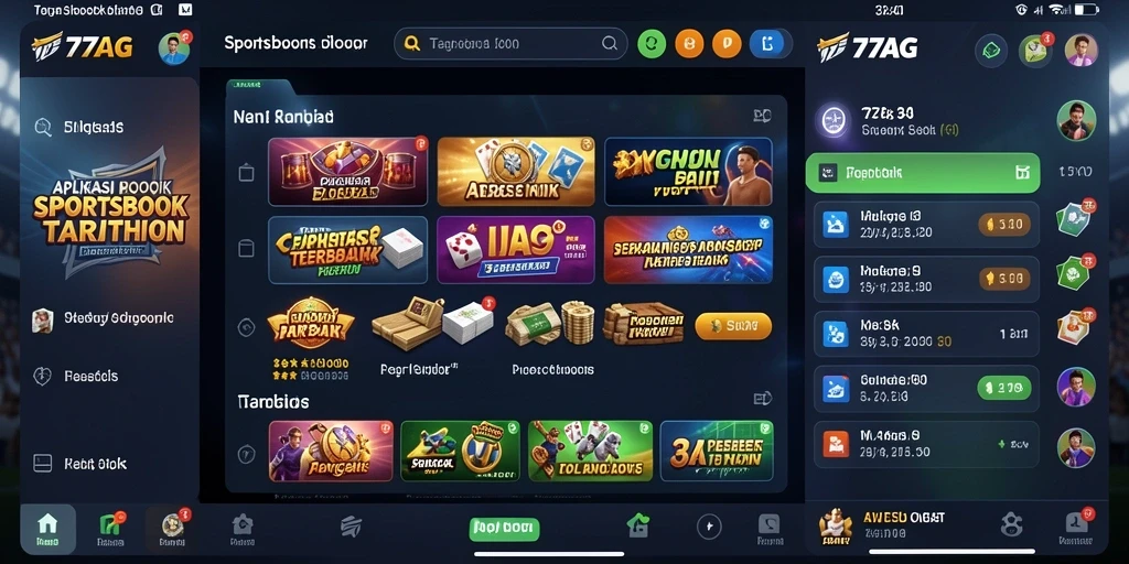 Tampilan gameplay menarik dari aplikasi Sportsbook 77AG.