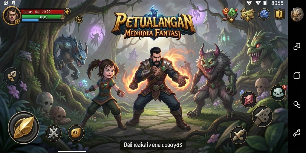 Screenshot dari gameplay 8055 menampilkan aksi petualangan yang mendebarkan.