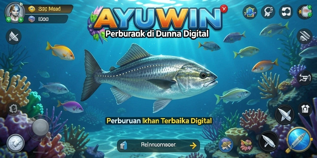 Screenshot AYUWIN menampilkan gameplay memancing yang menakjubkan.
