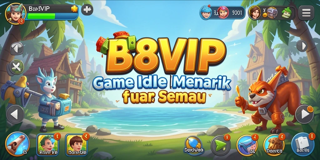 Tampilan gameplay B8VIP yang menarik dengan fitur Idle otomatis.