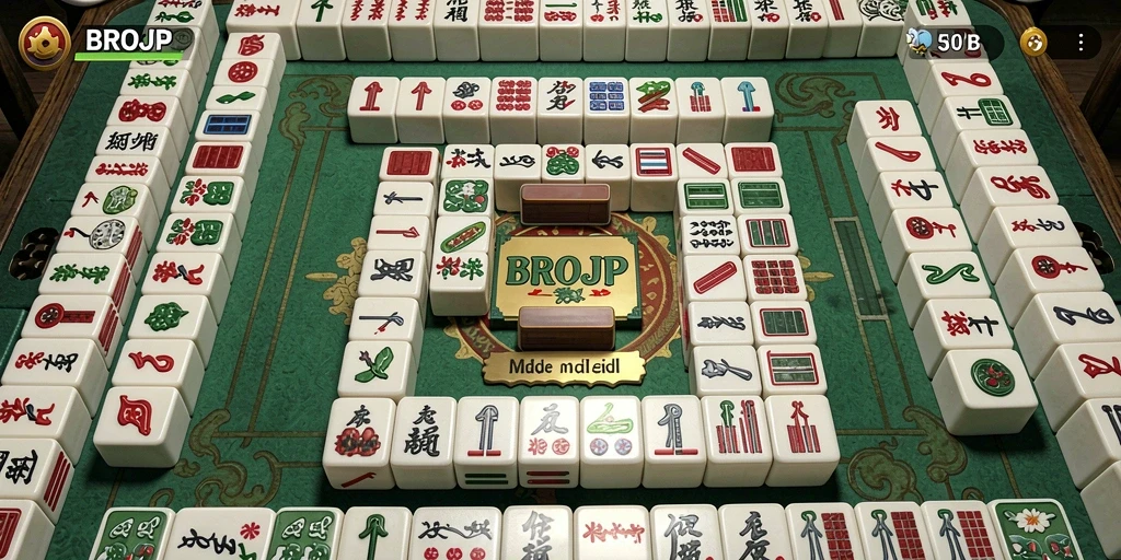 Screenshot BROJP menampilkan gameplay Mahjong yang menarik dan penuh warna.