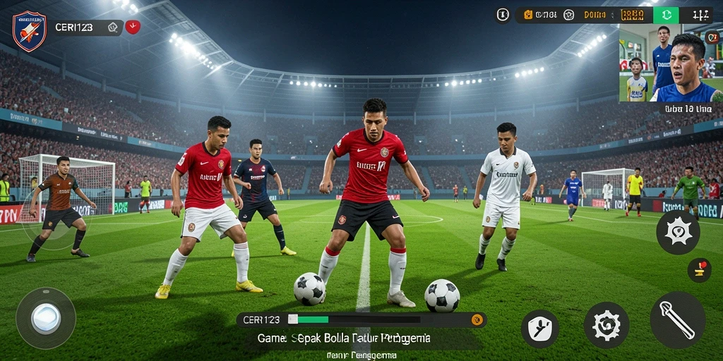 Tangkapan layar gameplay CERI123 menunjukkan aksi seru di lapangan.