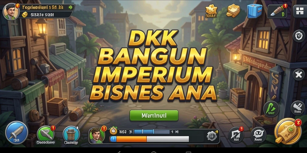 Tangkapan layar gameplay DKK yang menggambarkan pembangunan bisnis.