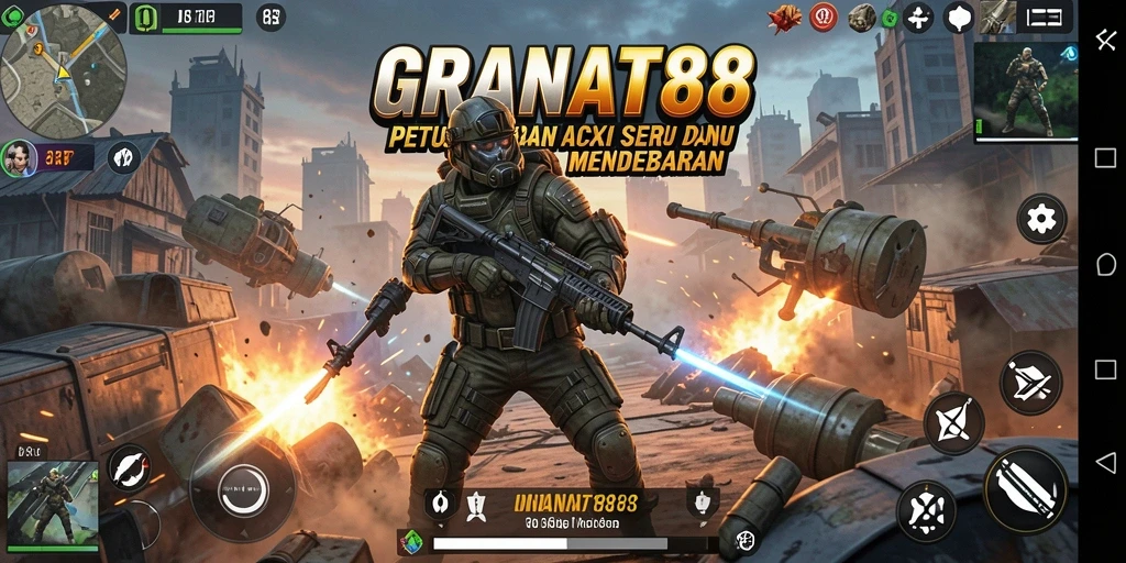 Screenshot utama GRANAT88 menampilkan aksi seru dalam pertempuran.