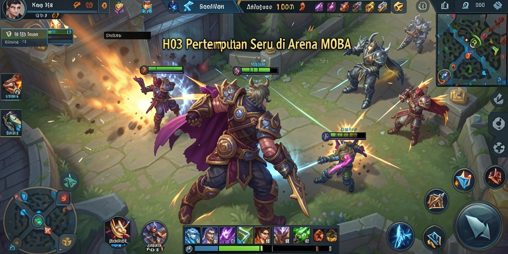 Tampilan gameplay H03 yang mendebarkan dalam arena pertempuran.