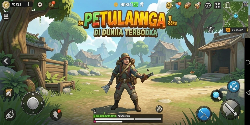 Tampilan gameplay HOKI123 yang menakjubkan di dunia terbuka.