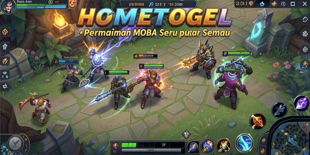 Screenshot dari gameplay HOMETOGEL menampilkan aksi seru para karakter.