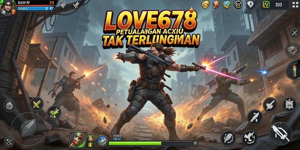 Tampilan mendebarkan dari gameplay aksi LOVE678.