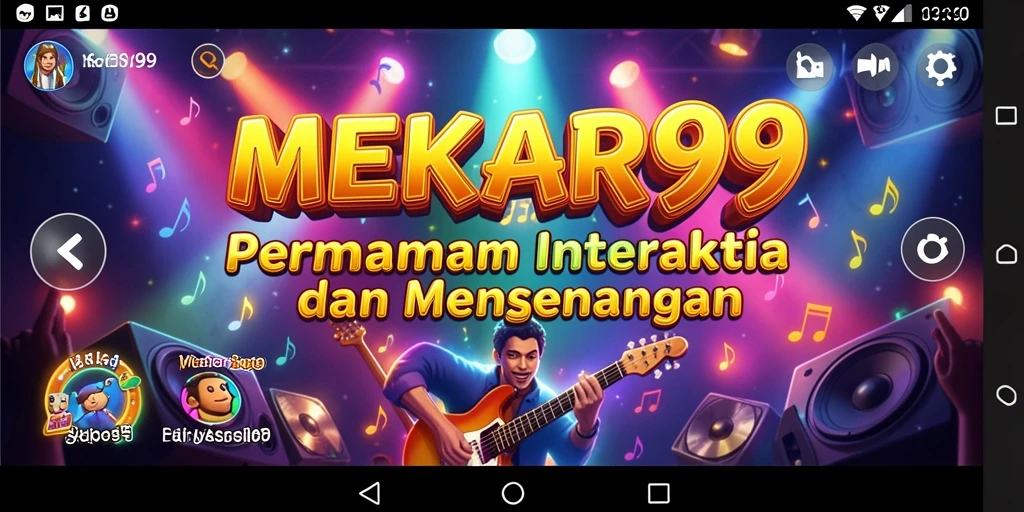 Tampilan gameplay interaktif dari MEKAR99 yang menarik dan penuh warna.