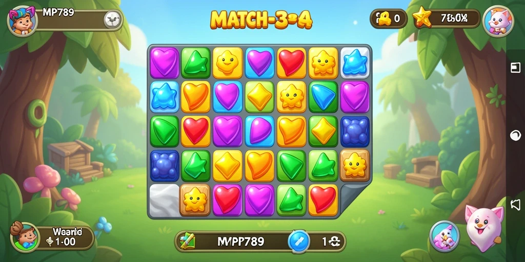 Tampilan gameplay seru di MVP789, cocok untuk penggemar Match-3.
