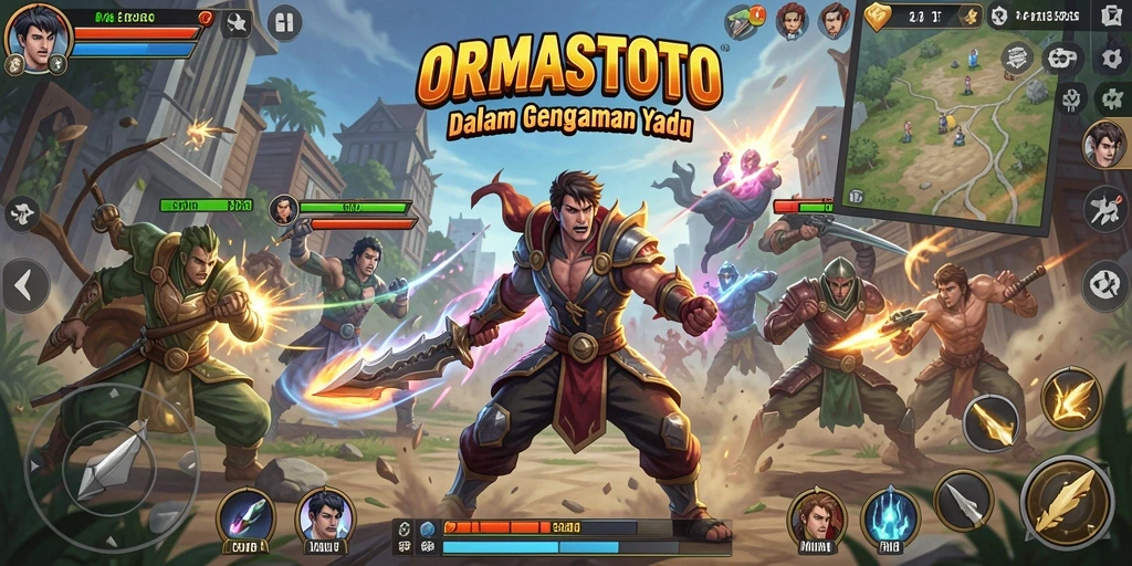 Screenshot gameplay ORMASTOTO menampilkan pertarungan yang mendebarkan.