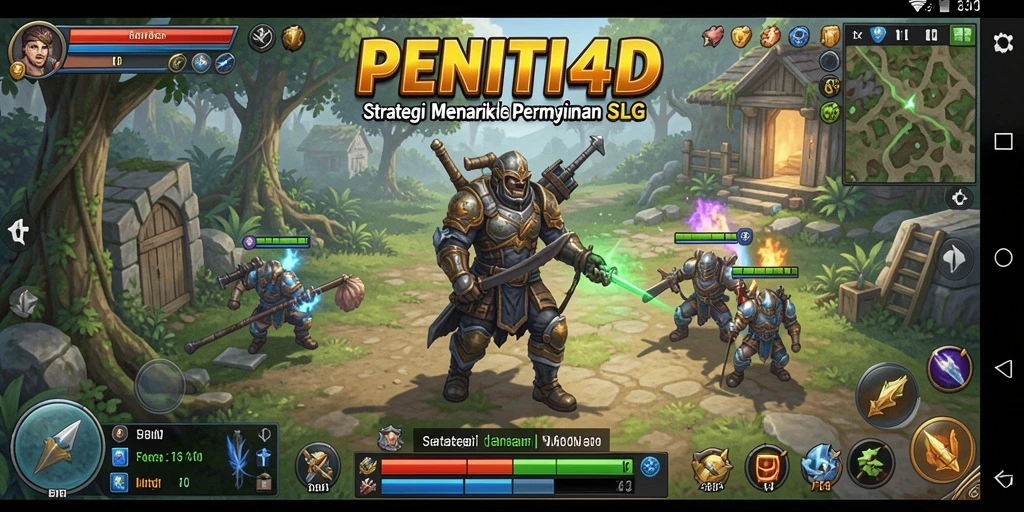 Screenshot gameplay PENITI4D menampilkan pertarungan strategis yang intens.