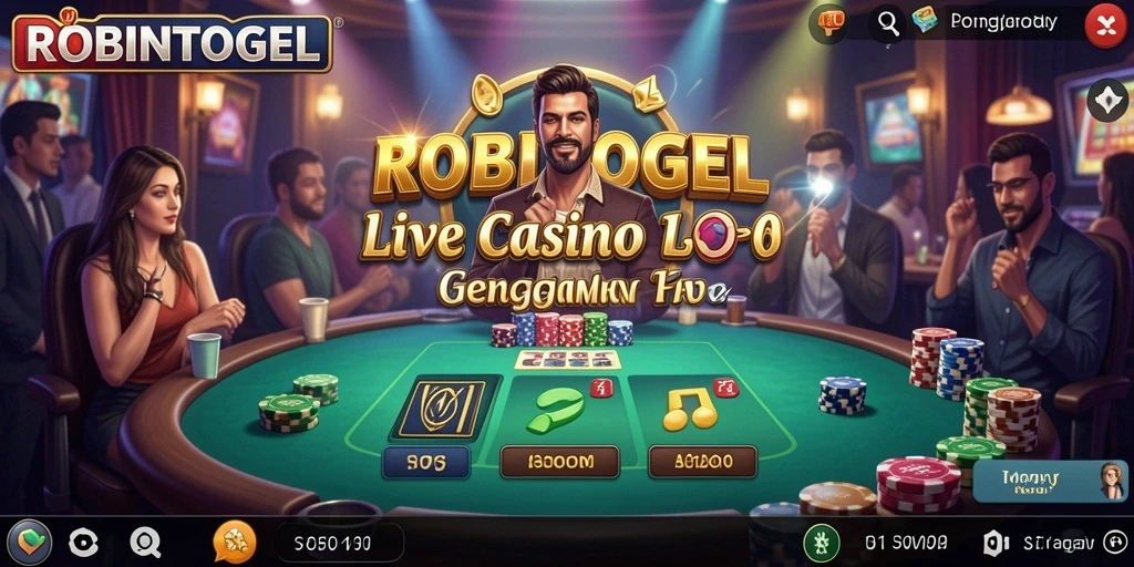 Tampilan gameplay Live Casino yang interaktif di ROBINTOGEL.