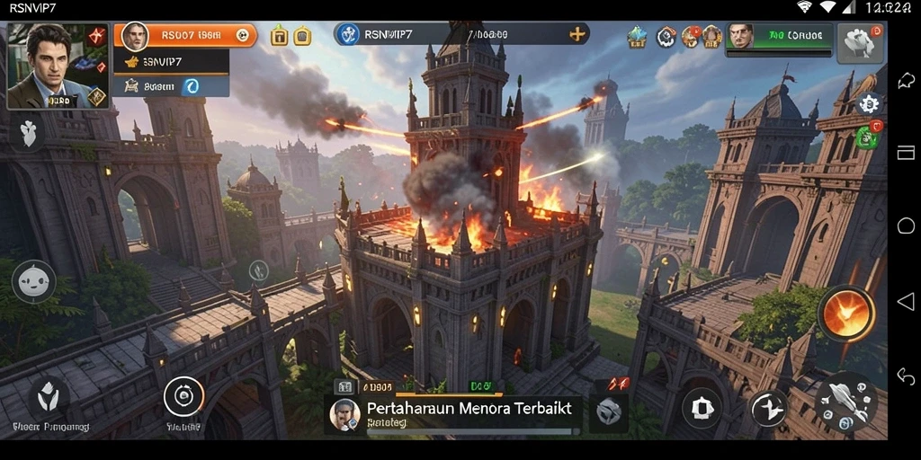Tangkapan layar gameplay RSNVIP7 yang menampilkan aksi menara pertahanan yang seru.