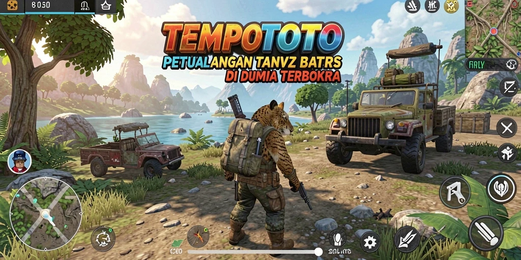 Gameplay TEMPOTOTO menampilkan petualangan di dunia terbuka yang fantastis.