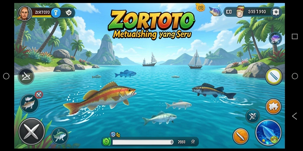 Menampilkan gameplay memancing yang seru dan menantang.